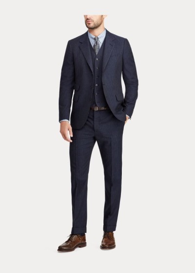 Men's Ralph Lauren Striped Suit Jacket | 380562MIR